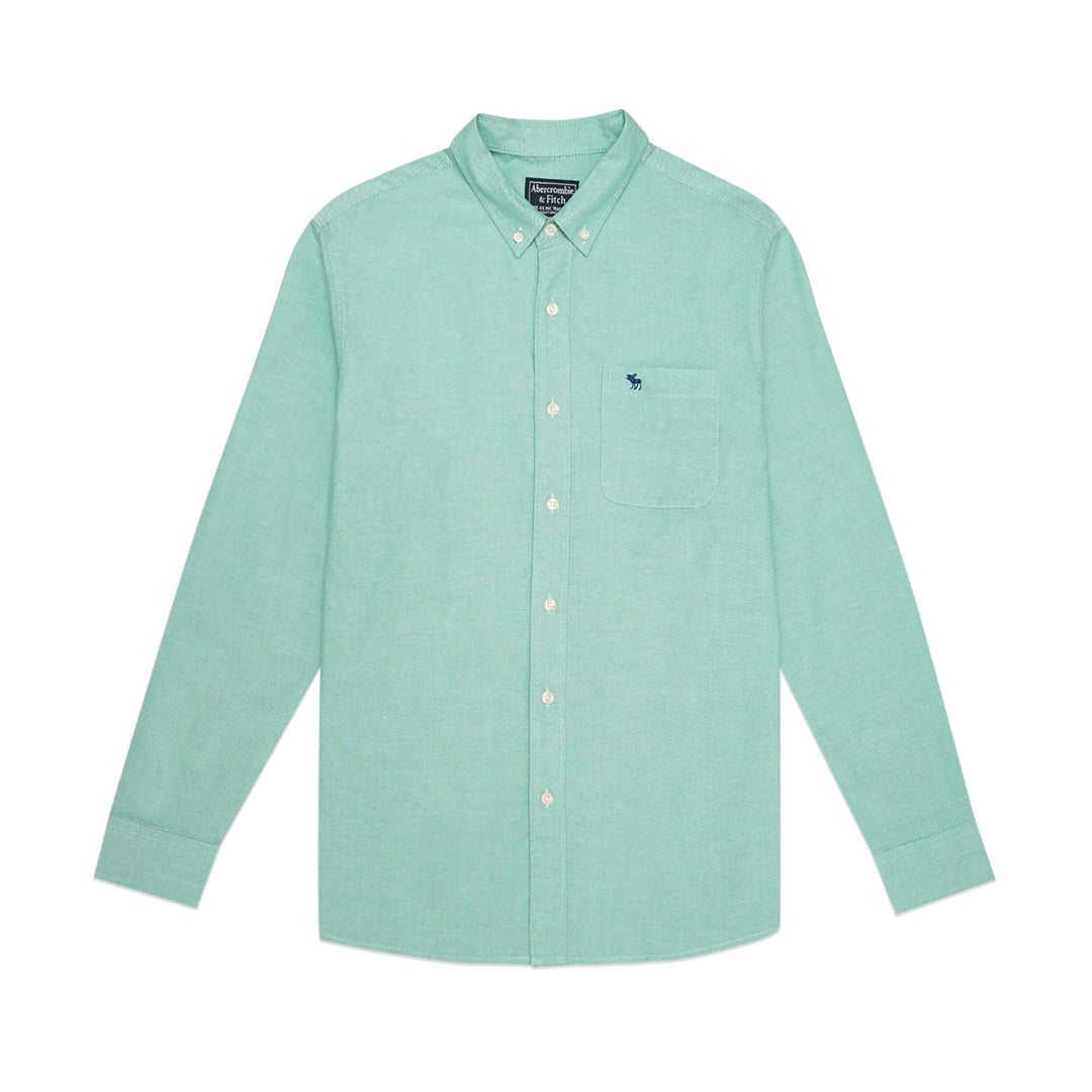 ANF Solid Oxford Long Sleeve Shirt