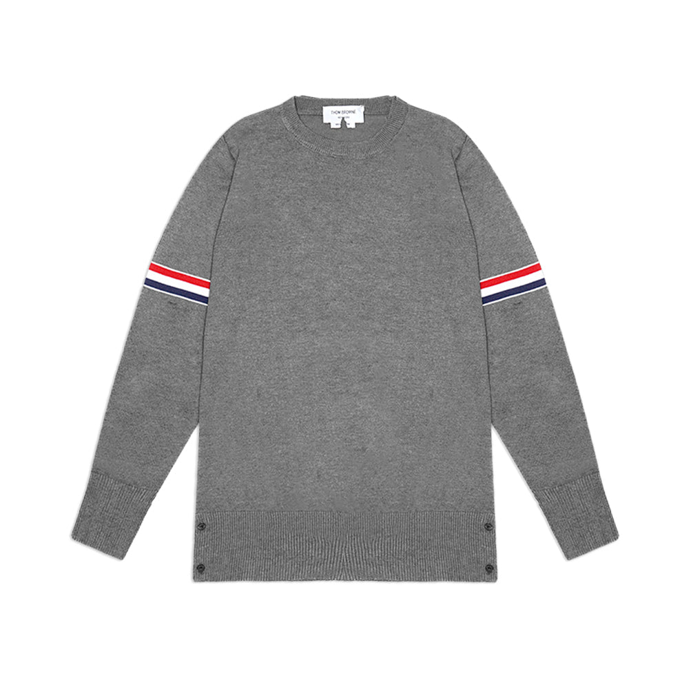 TBN Milano Stitch Stripe Armband Pullover Crewneck Sweater