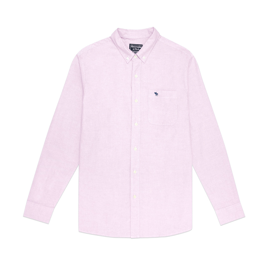 ANF Solid Oxford Long Sleeve Shirt