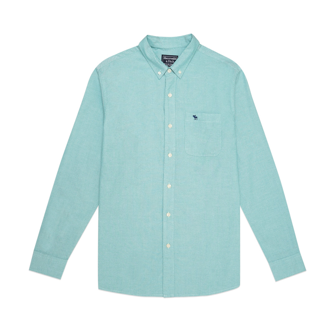 ANF Solid Oxford Long Sleeve Shirt