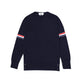 TBN Milano Stitch Stripe Armband Pullover Crewneck Sweater