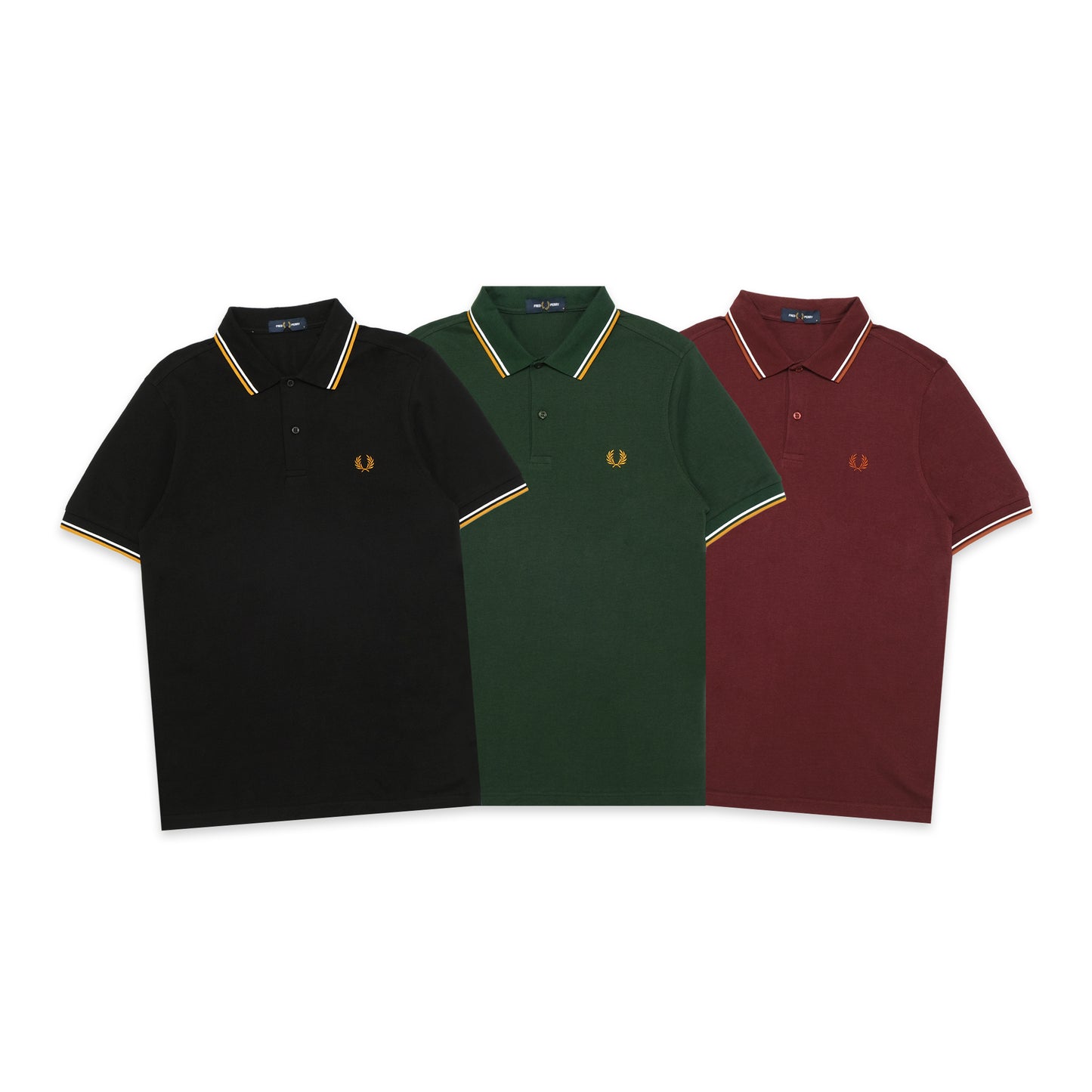 FPR White and Gold Stripes Collar Polo Shirt