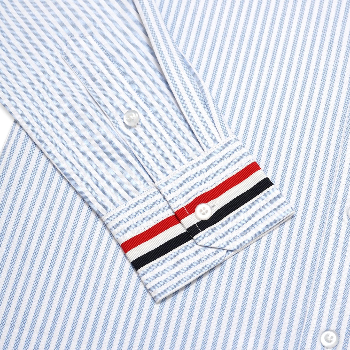 TBN Oxford Tricolor Cuff Striped Long Sleeve Shirt