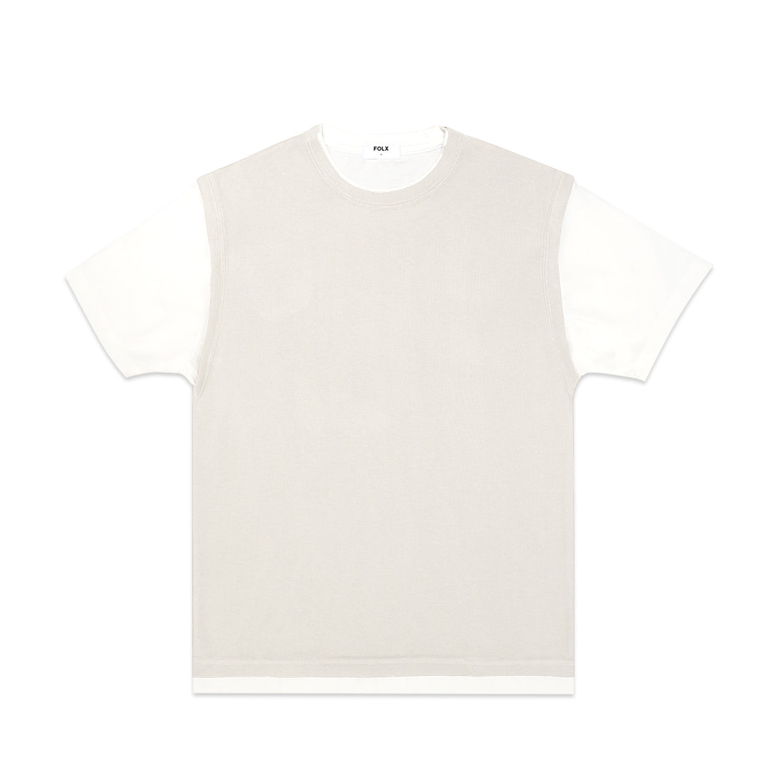 FOLX Faux Layered White Sleeve T-Shirt