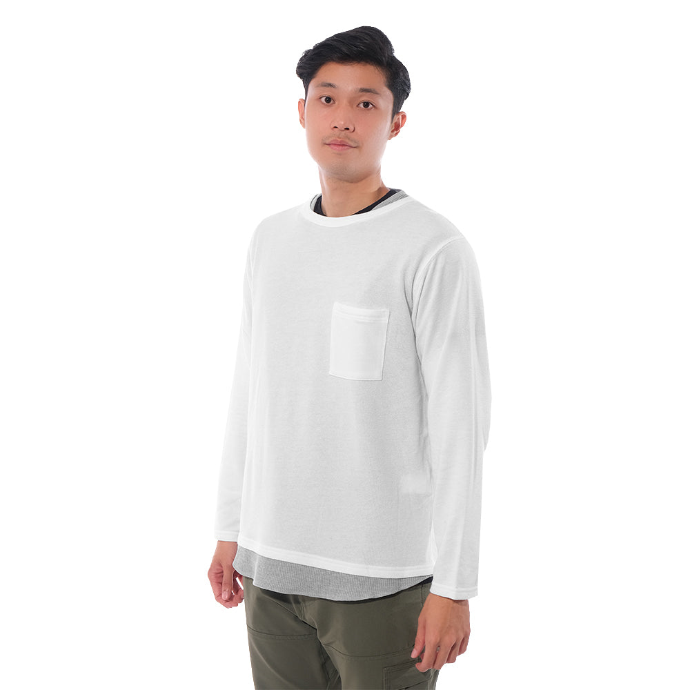 FOLX Faux Layered Pocket Long Sleeve T-Shirt