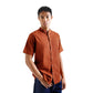 FOLX Stand Collar Oxford Short Sleeve Shirt