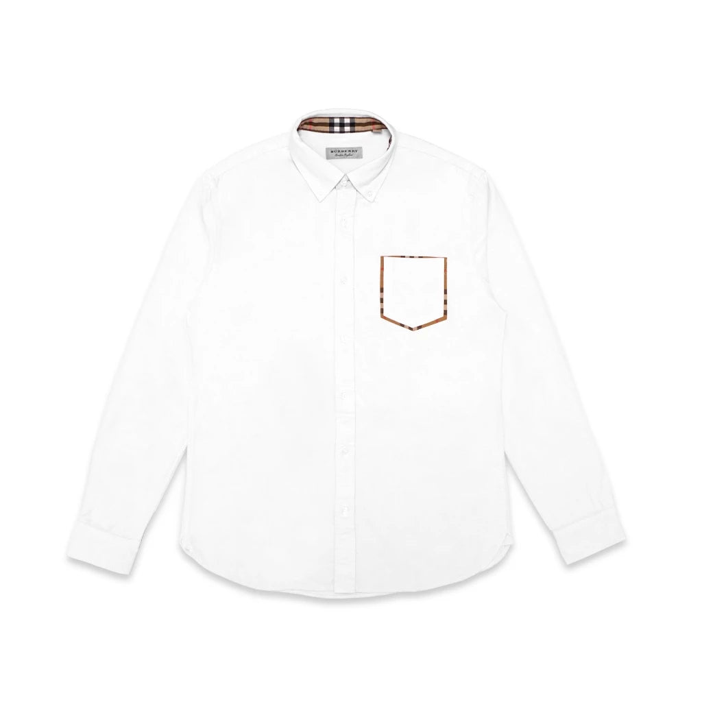 BRBRY Harry Check Collar Oxford Long Sleeve Shirt