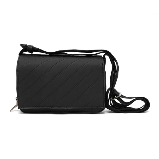 ZRA Diagonal Stripes Flap Crossbody Bag