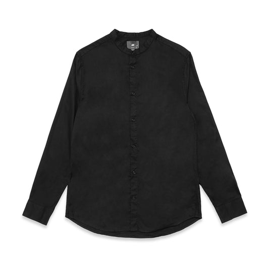 H&M Slim Fit Grandad Collar Long Sleeve Shirt