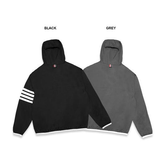 TBN White Zipper Hooded Windbreaker Jacket