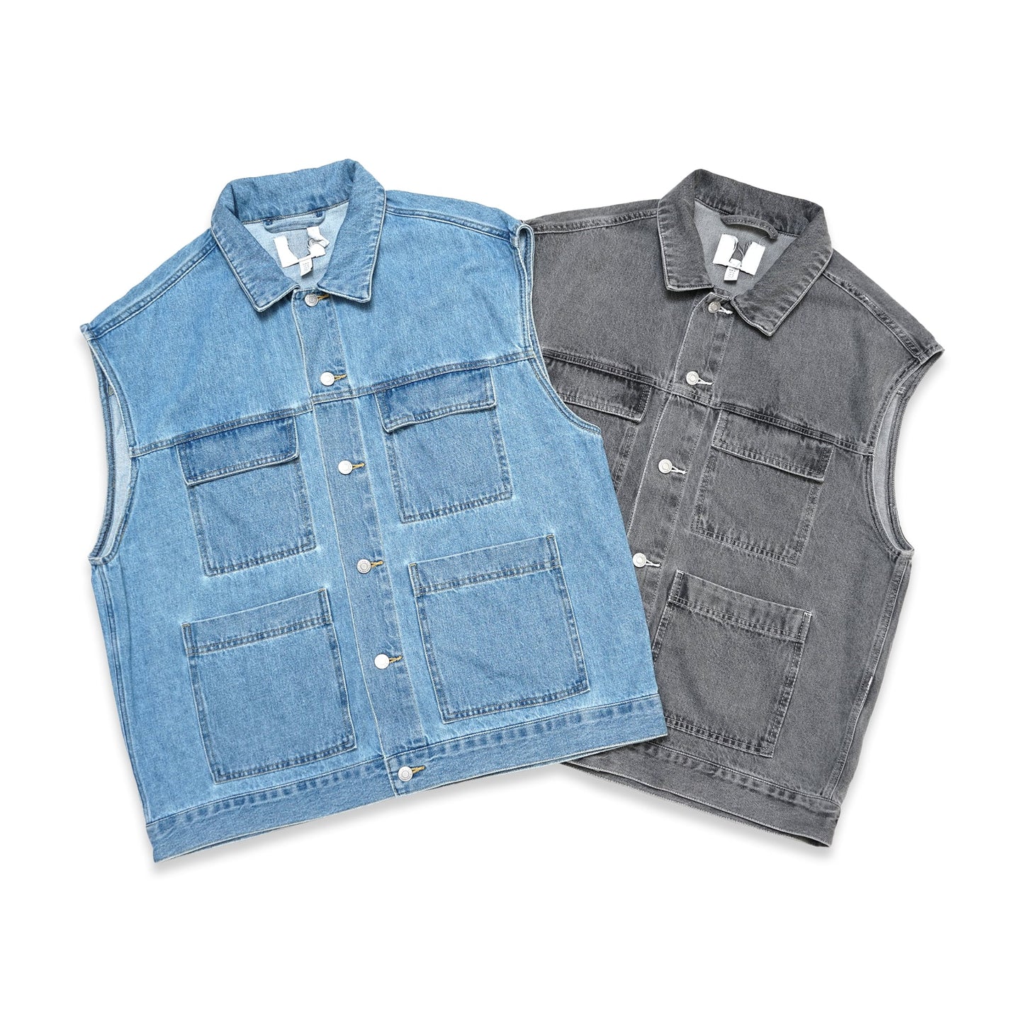 H&M Washed Denim Sleeveless Jacket