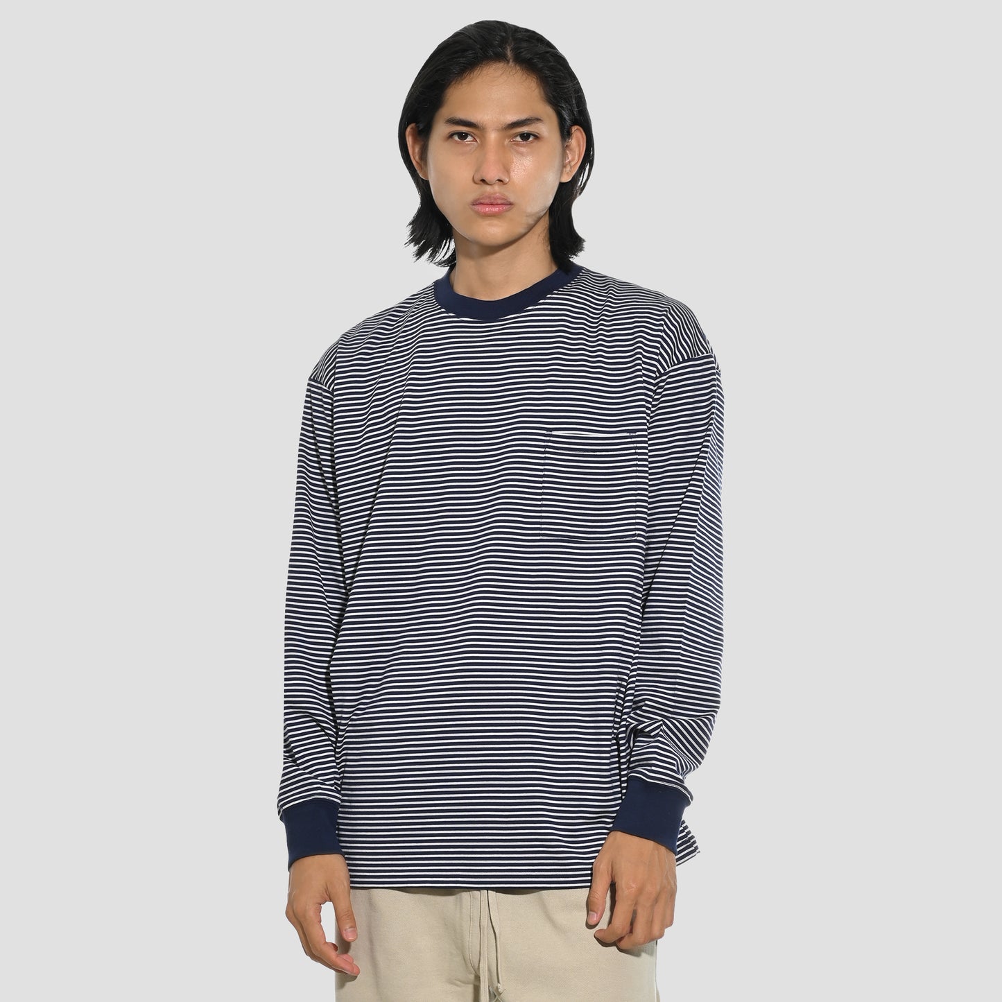 Saturday NYC Stripes Pocket Long Sleeve T-Shirt