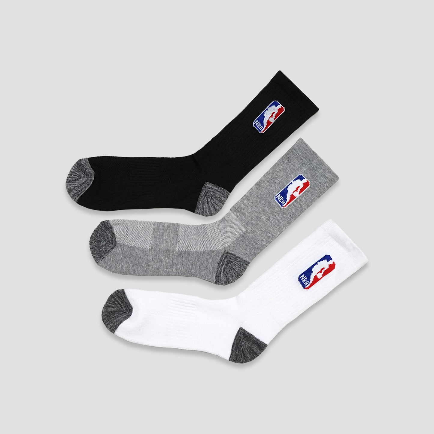 NBA Logo Mid Socks 3-Pair Pack