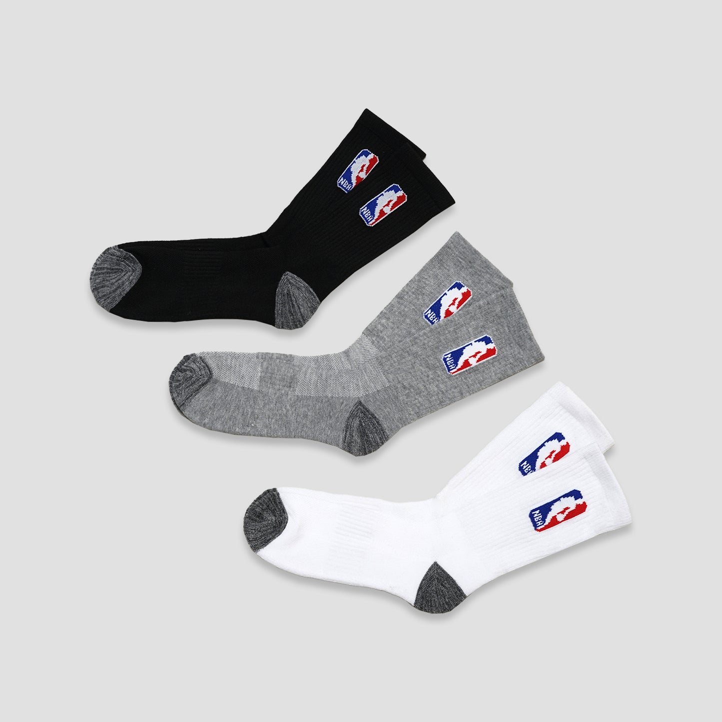 NBA Logo Mid Socks 3-Pair Pack