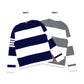 TBN Rugby Stripe Cotton Long Sleeve Polo Shirt