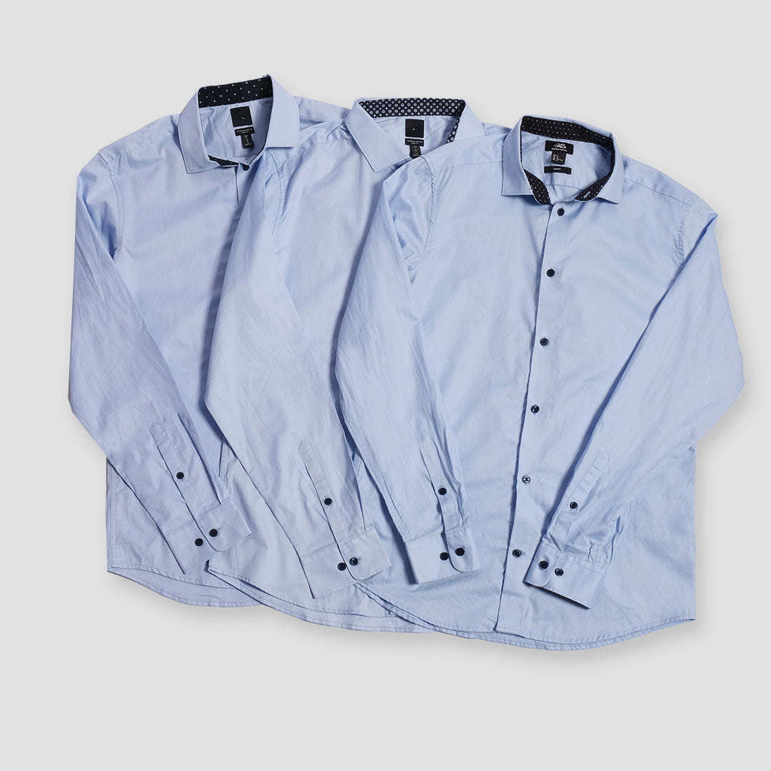 H&M Premium Cotton Long Sleeve Shirt Light Blue