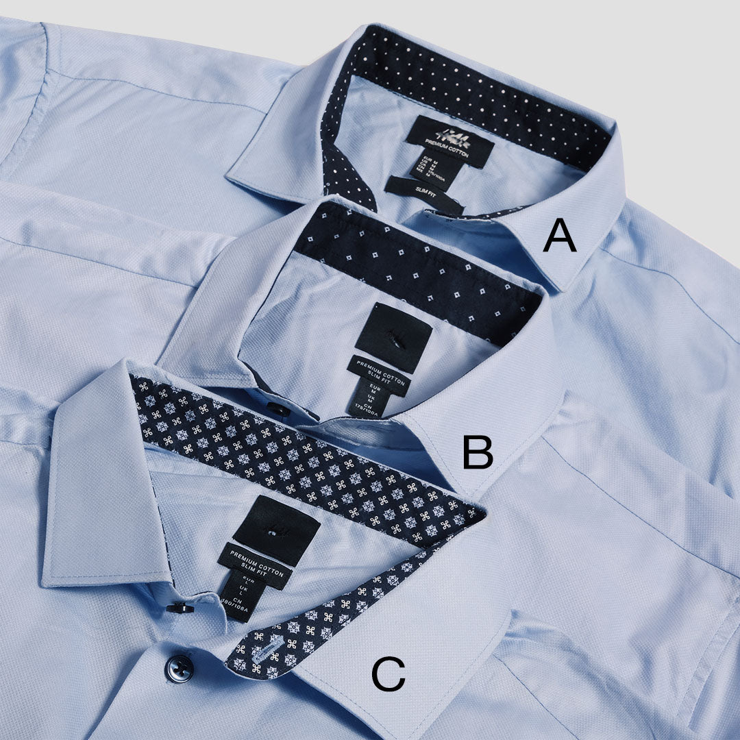 H&M Premium Cotton Long Sleeve Shirt Light Blue