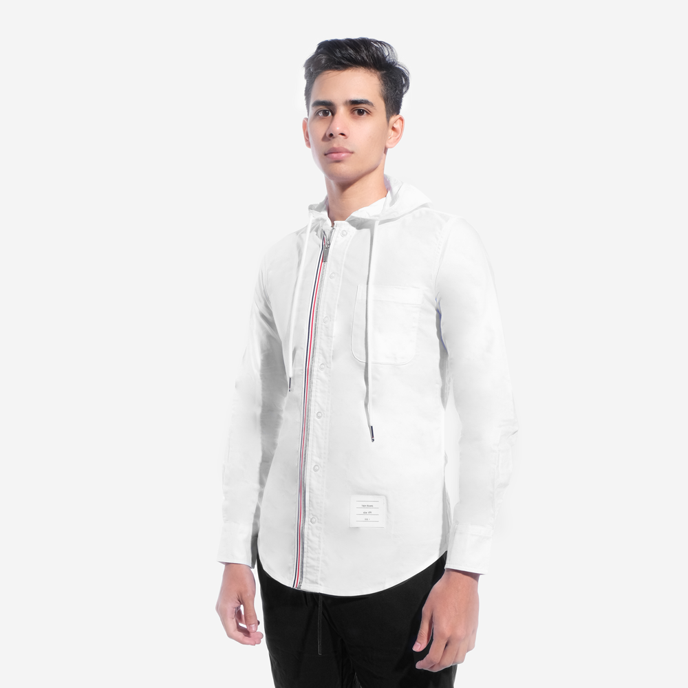 TBN Oxford Hooded Zip-Front Shirt