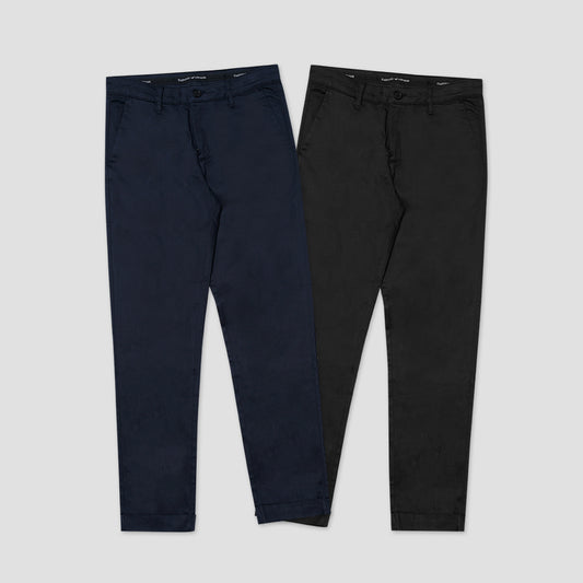 EAM Stretch Cotton Chino Pants