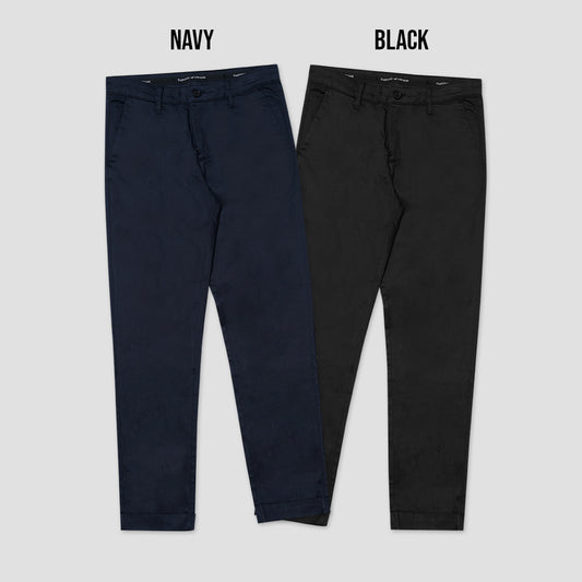 EAM Stretch Cotton Chino Pants