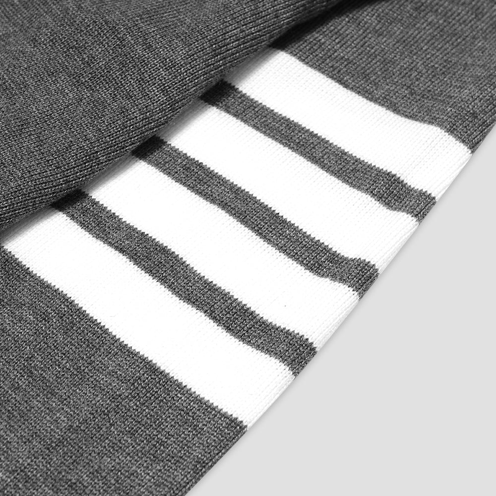 TBN White 4-Bar Crewneck Sweater