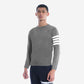 TBN White 4-Bar Crewneck Sweater