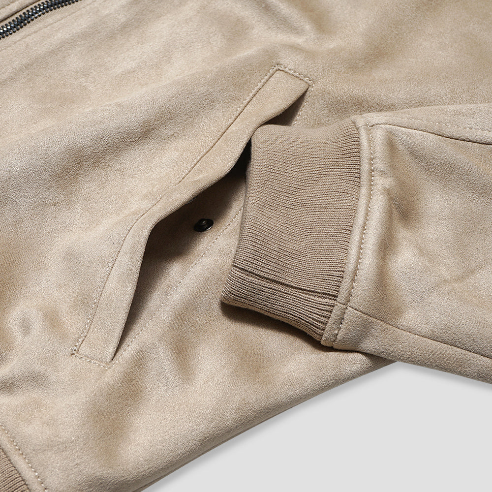 ZRA Faux Suede Bomber Jacket