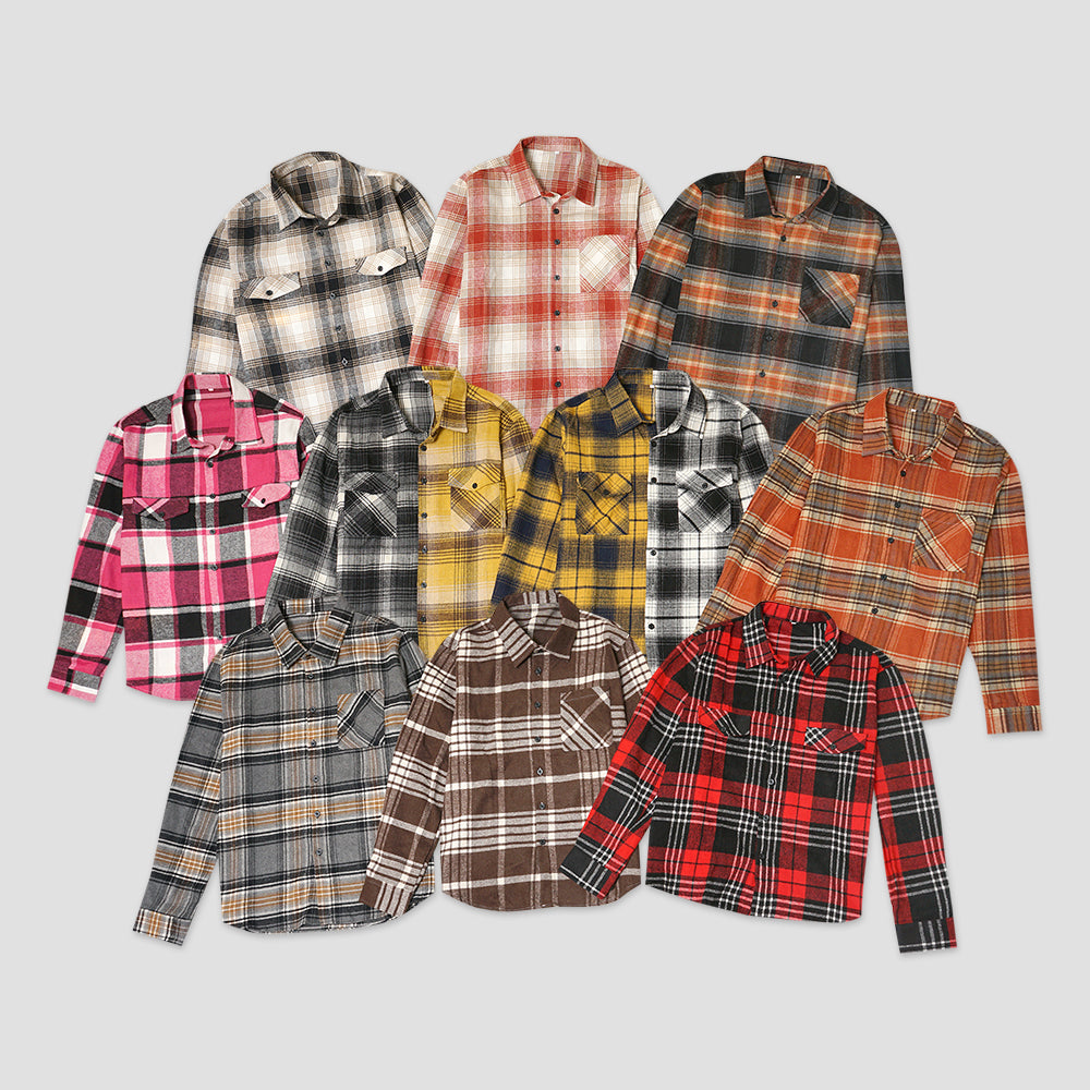 Shein Plaid Flannel Long Sleeve Shirt