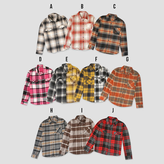 Shein Plaid Flannel Long Sleeve Shirt