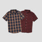 Shein Plaid Flannel Short Sleeve Shirt