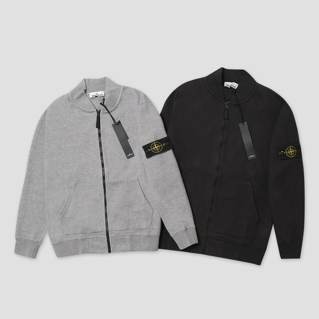 SIL Logo Patch Zip-Up Bomber Jacket
