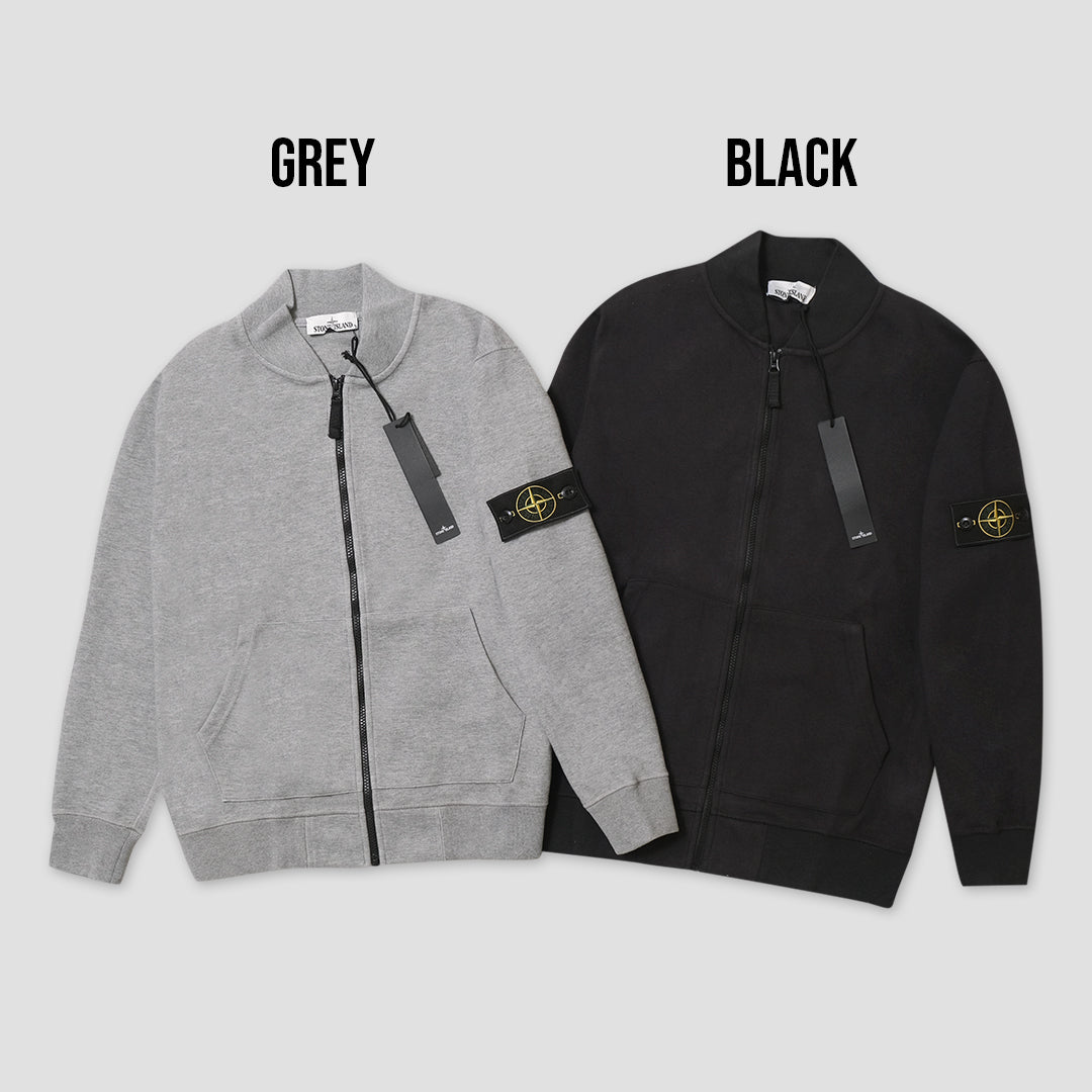 SIL Logo Patch Zip-Up Bomber Jacket